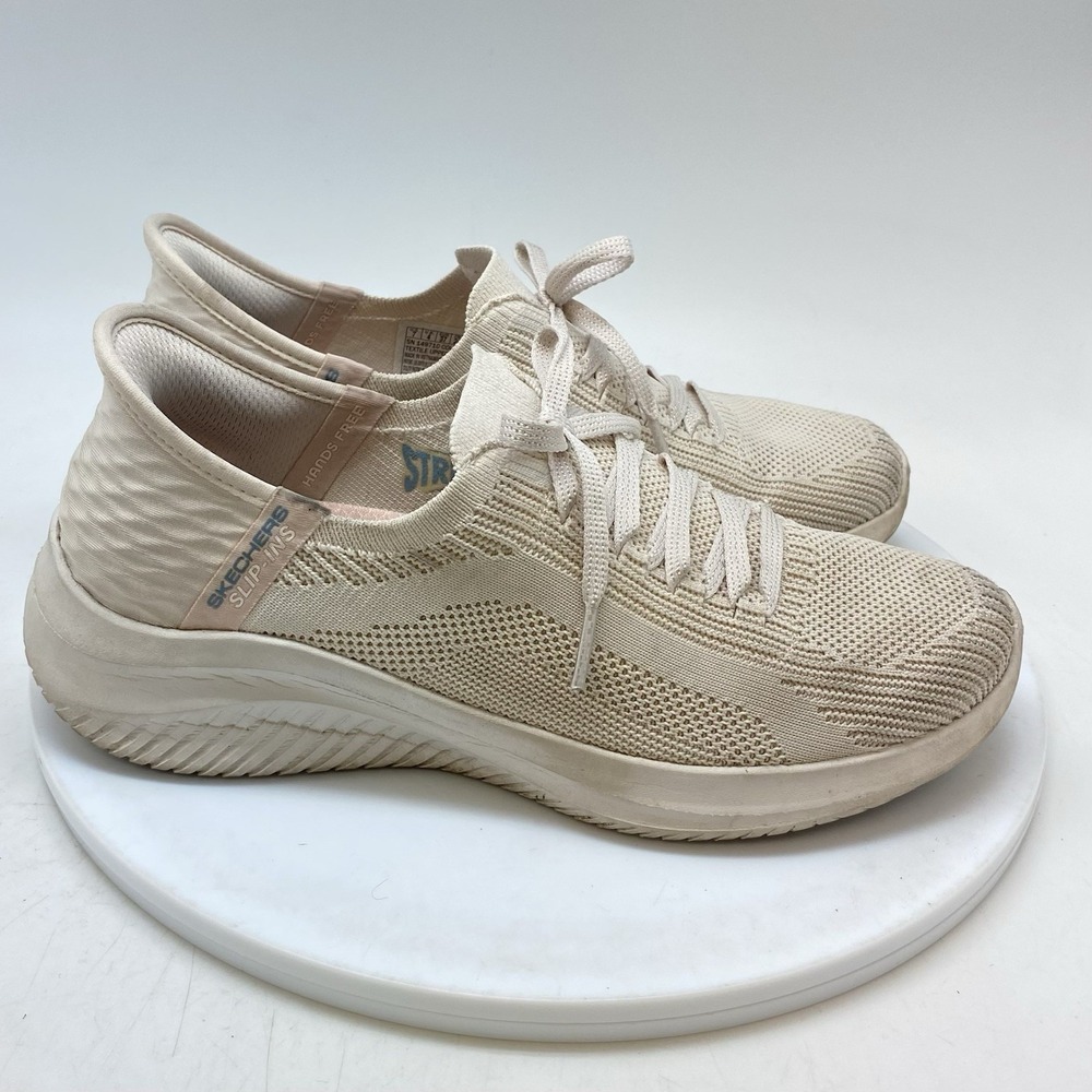 Skechers Ultra Flex 3.0 Womens Size 7 Beige Running Walking Shoes Sneakers
